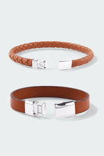 Load image into Gallery viewer, Set of 2: Brown Braided Bracelet