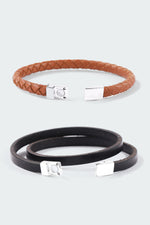Load image into Gallery viewer, Set of 2: Brown Braided Bracelet