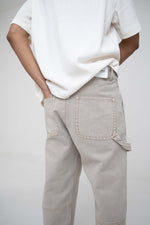 Load image into Gallery viewer, men's carpenter pants in dusty grey