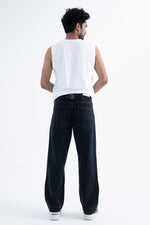 Load image into Gallery viewer, back angle mens loose fitting jeans in black