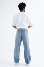 Load image into Gallery viewer, back angle, loose fit blue jeans for men
