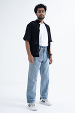 Load image into Gallery viewer, baggy blue jeans for men loose fit, front angle