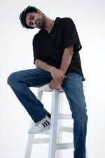 Load image into Gallery viewer, flexible blue jeans men straight fit