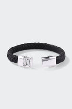 Load image into Gallery viewer, Black Braided Leather Bracelet