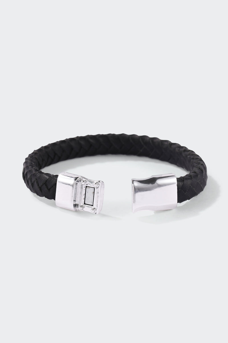 Black Braided Leather Bracelet – BlueJam