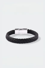 Load image into Gallery viewer, Black Braided Leather Bracelet