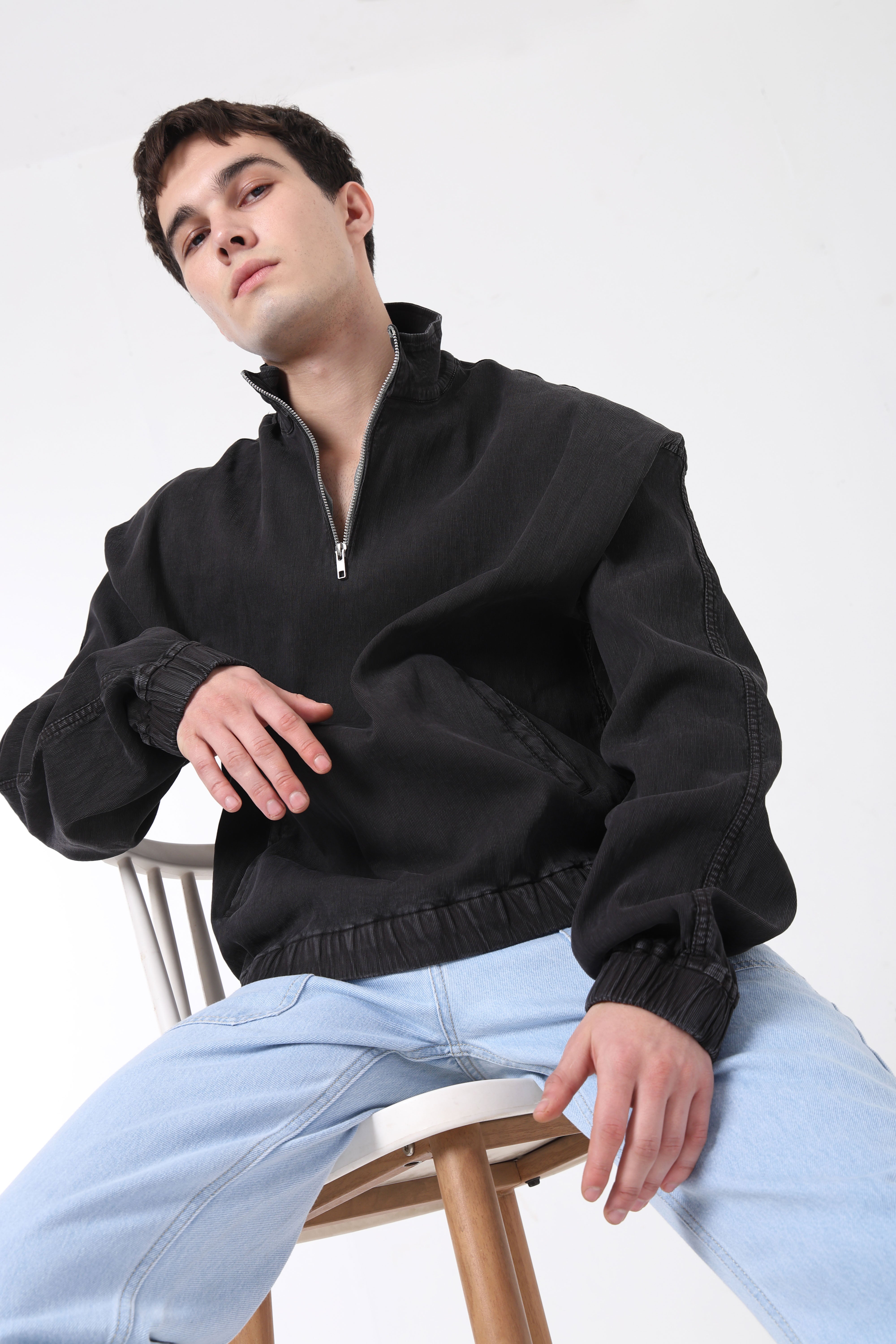 Corduroy Alpine Pullover - Black