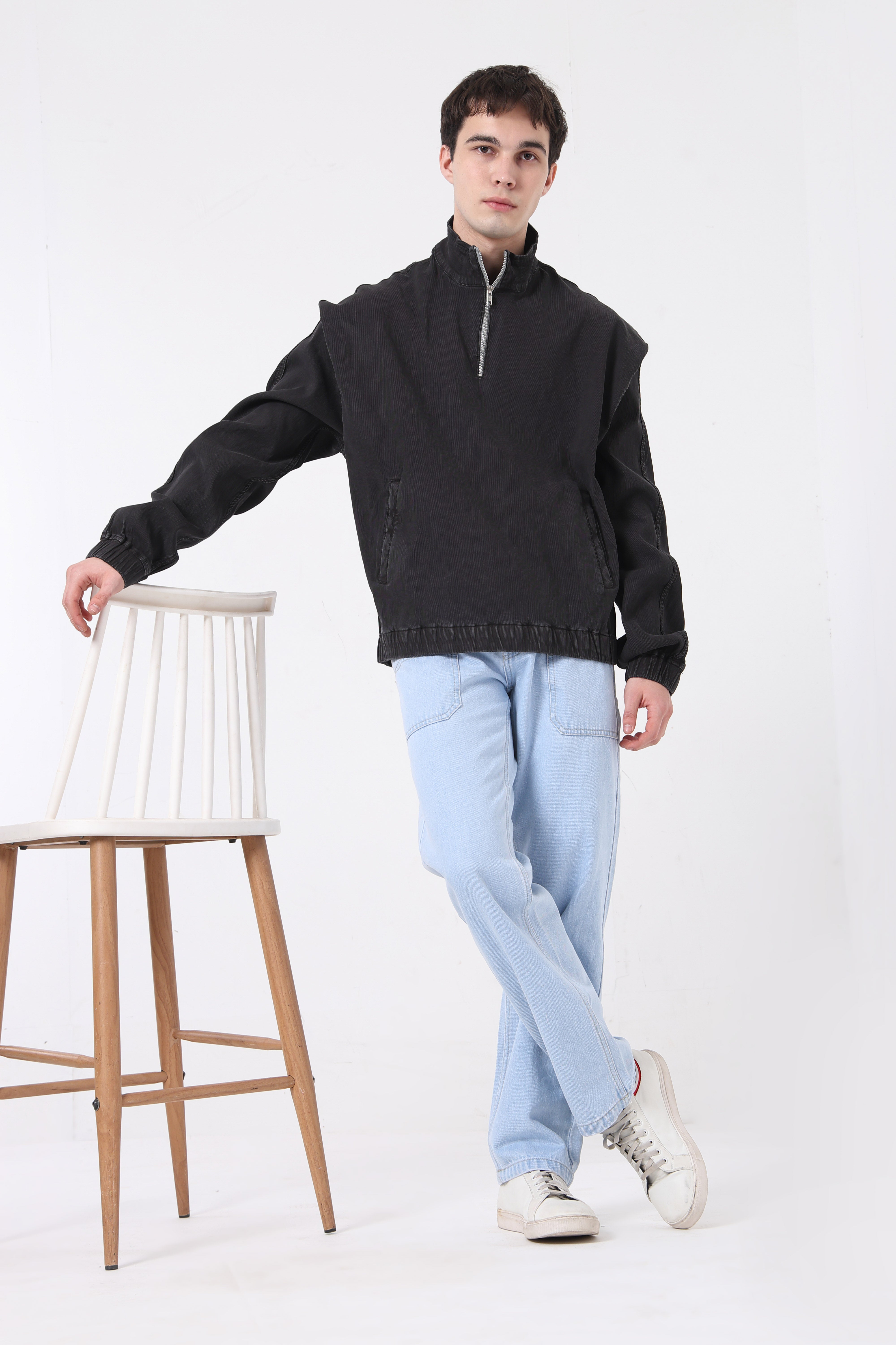 Corduroy Alpine Pullover - Black
