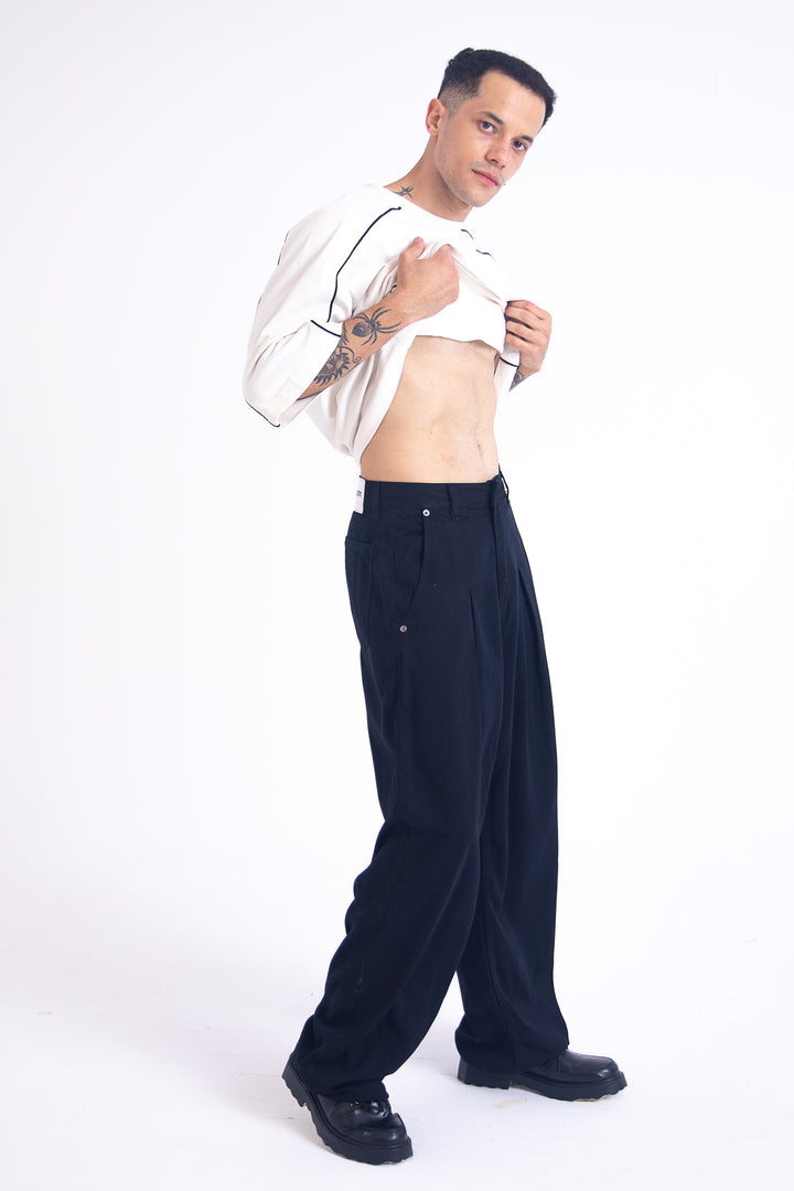 Archive Linen Denim Jeans: Black