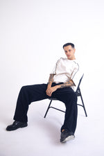 Load image into Gallery viewer, Archive Linen Denim Jeans: Black
