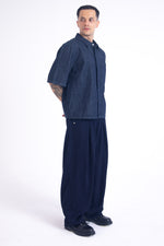 Load image into Gallery viewer, Archive Linen Denim Jeans: Indigo
