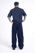 Load image into Gallery viewer, Archive Linen Denim Jeans: Indigo
