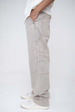 Load image into Gallery viewer, dusty grey relaxed fit jeans with pockets
