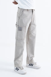front angle relaxed fit jeans in dusty grey
