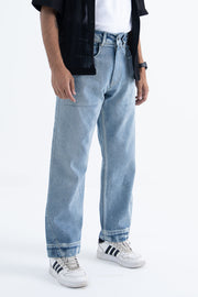 mens loose fitting jeans with twisted seams