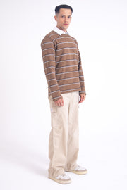 Ripstop Cargo Pants beige color front view