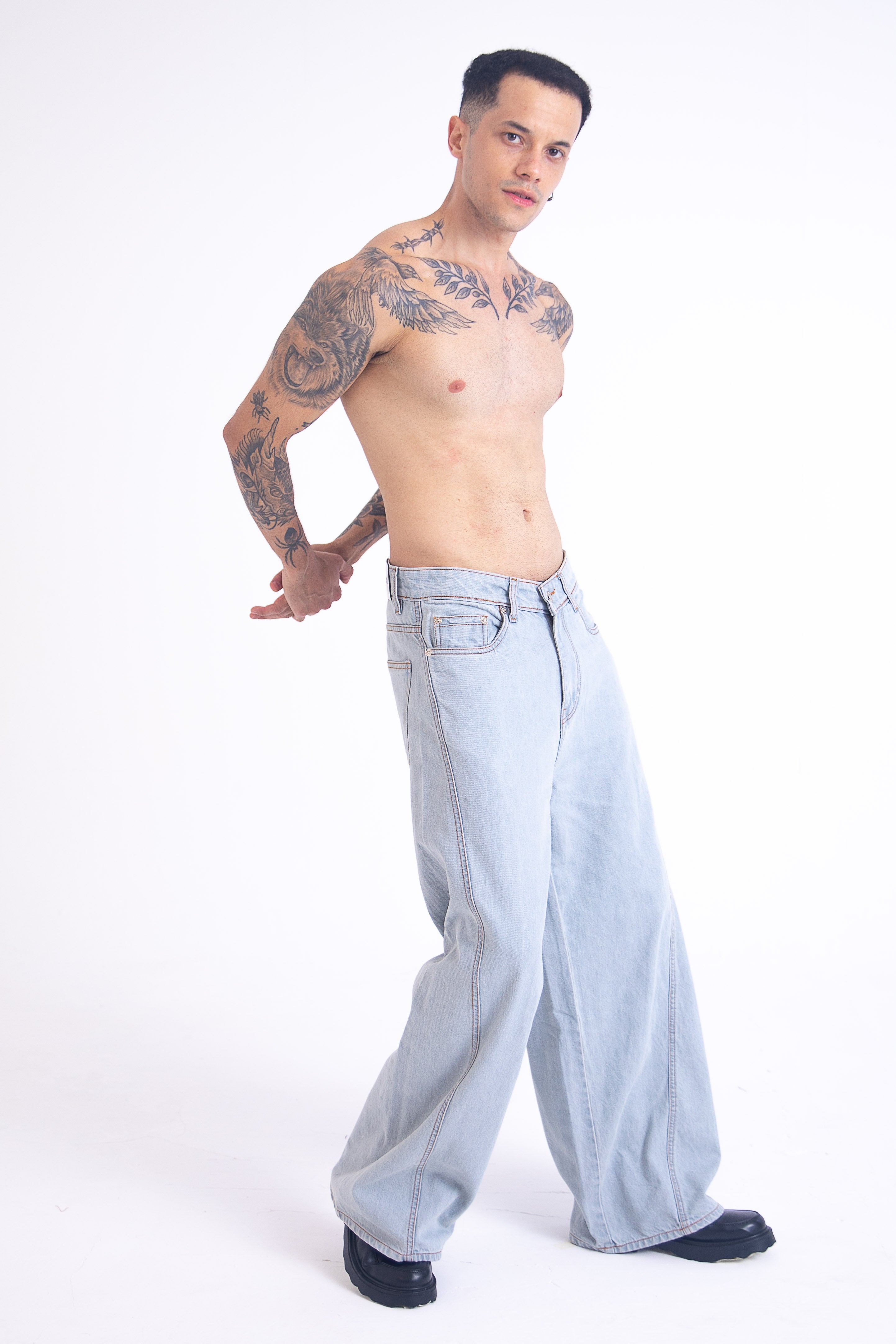 SuperBaggy Jeans: Contrast Grey