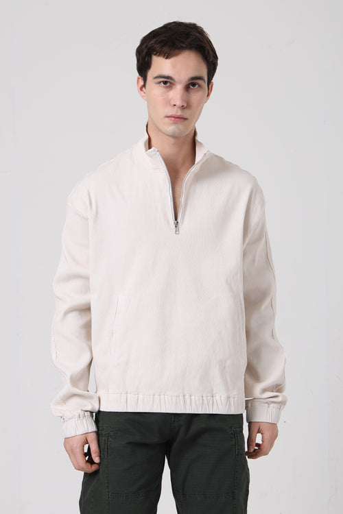 Corduroy Alpine Pullover- White