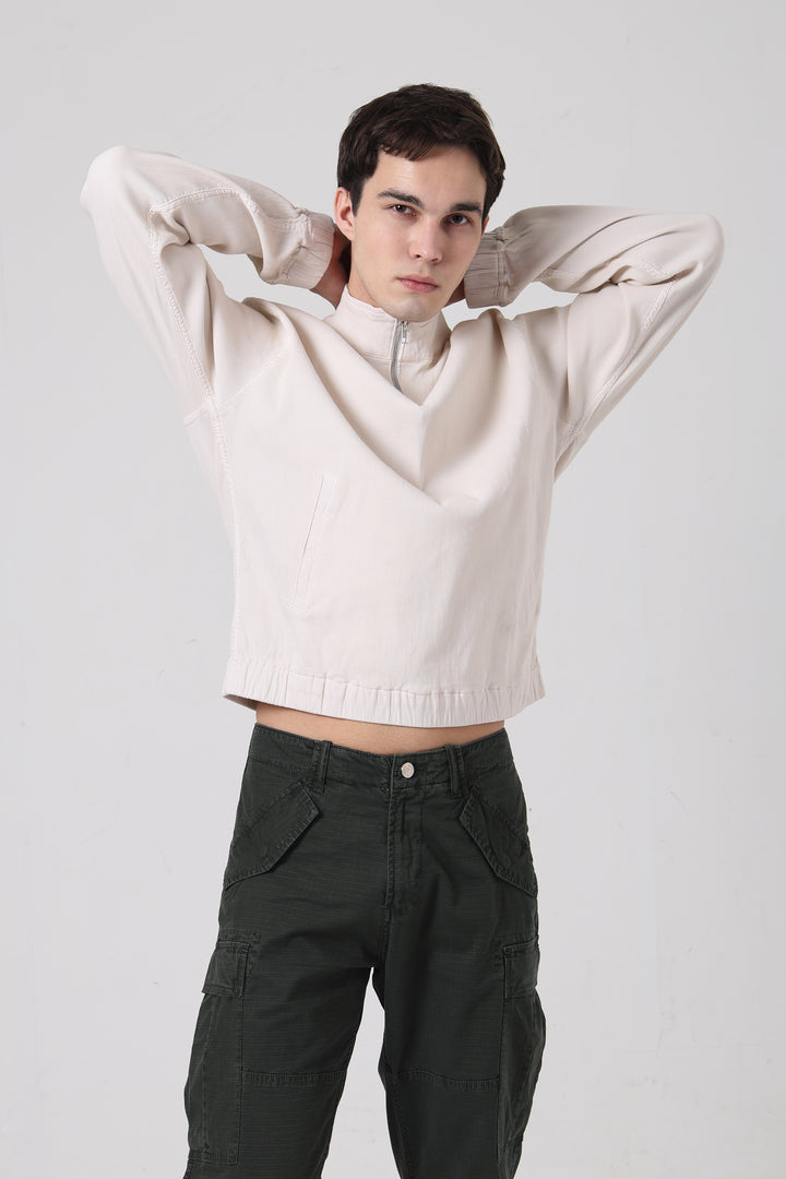 Corduroy Alpine Pullover- White