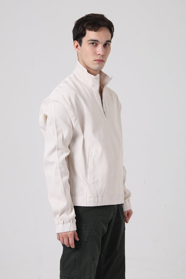 Corduroy Alpine Pullover- White