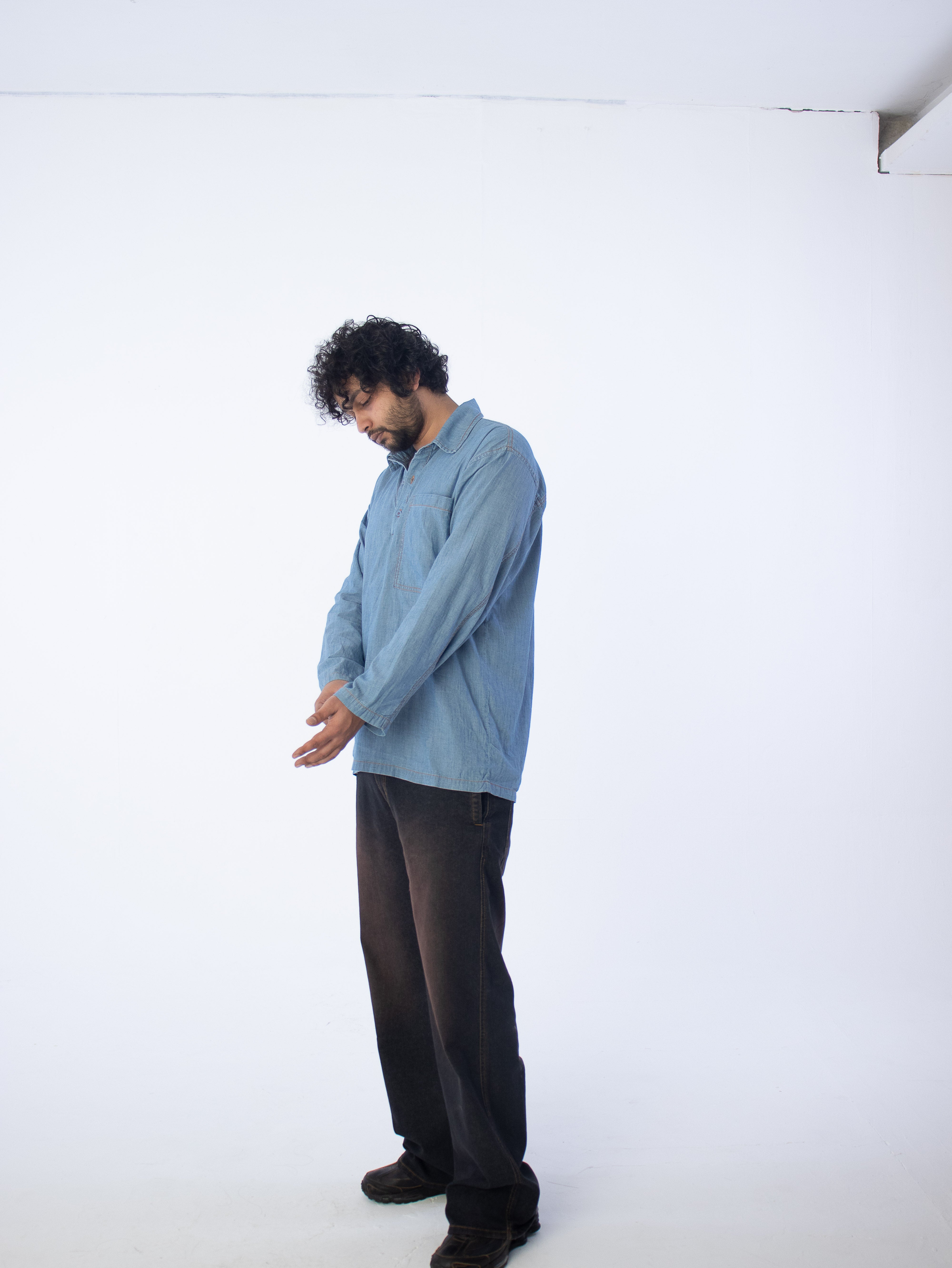 Zero Ounce Denim Kurta: Sky Blue