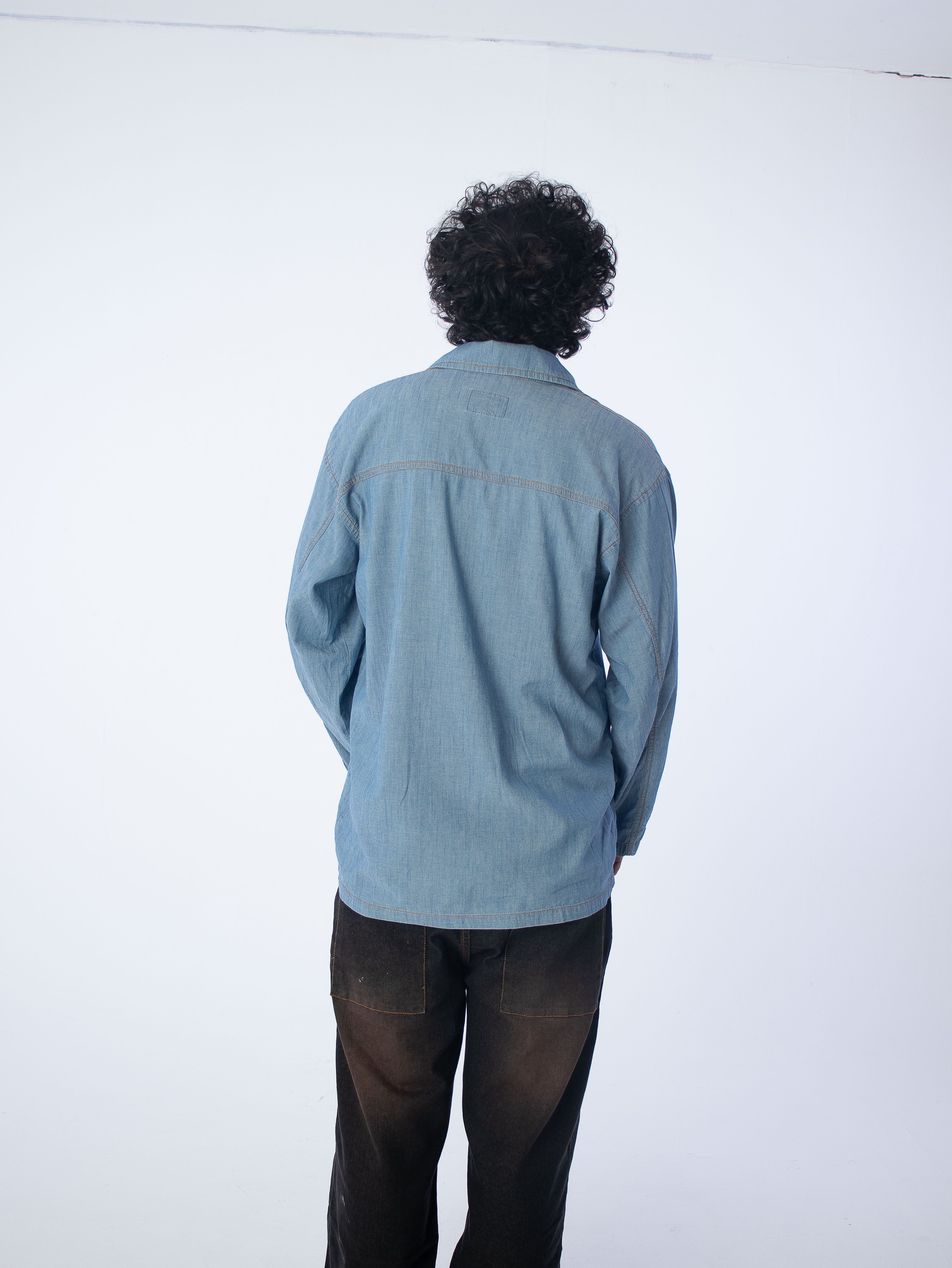Zero Ounce Denim Kurta: Sky Blue