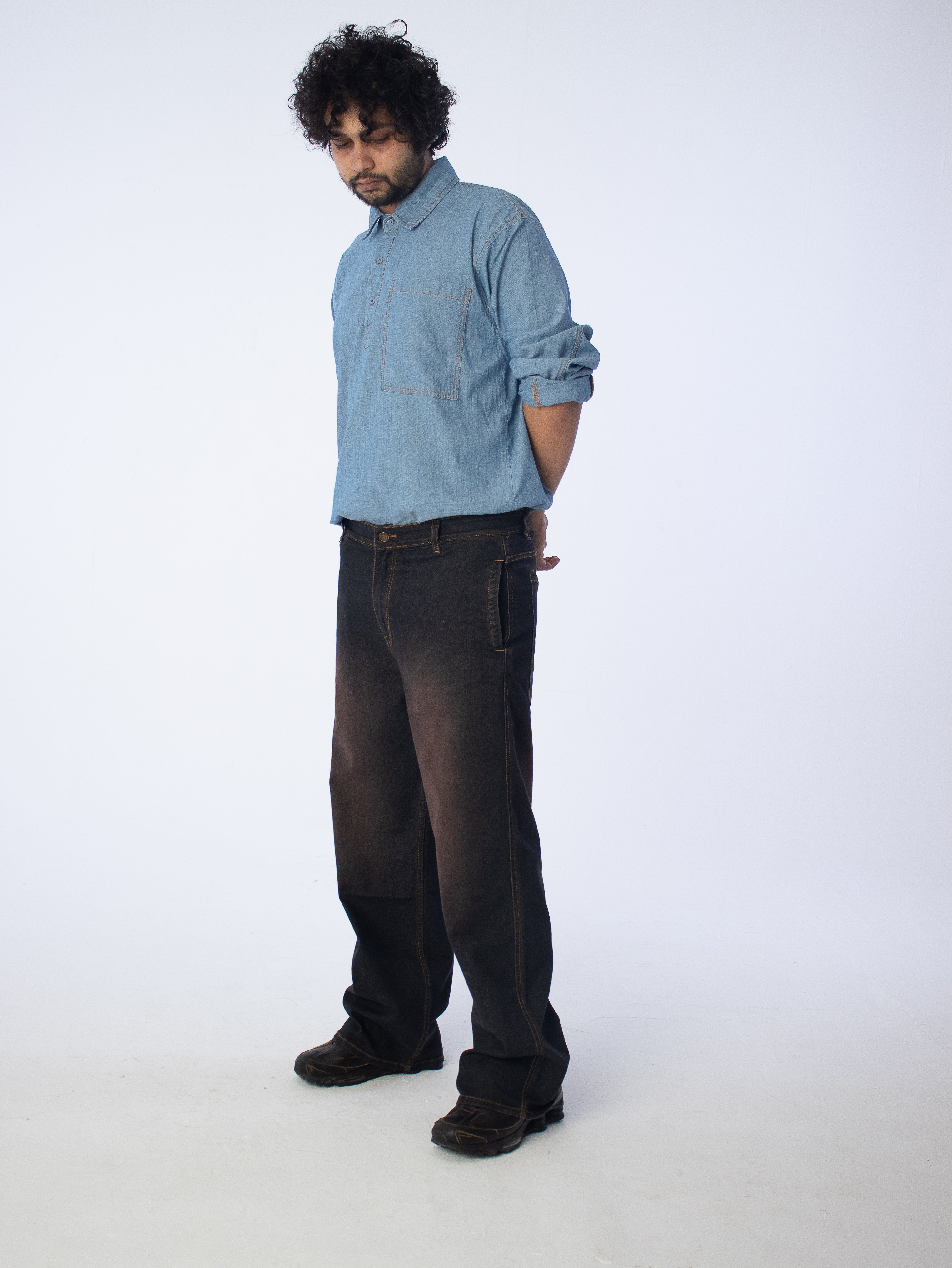 Zero Ounce Denim Kurta: Sky Blue