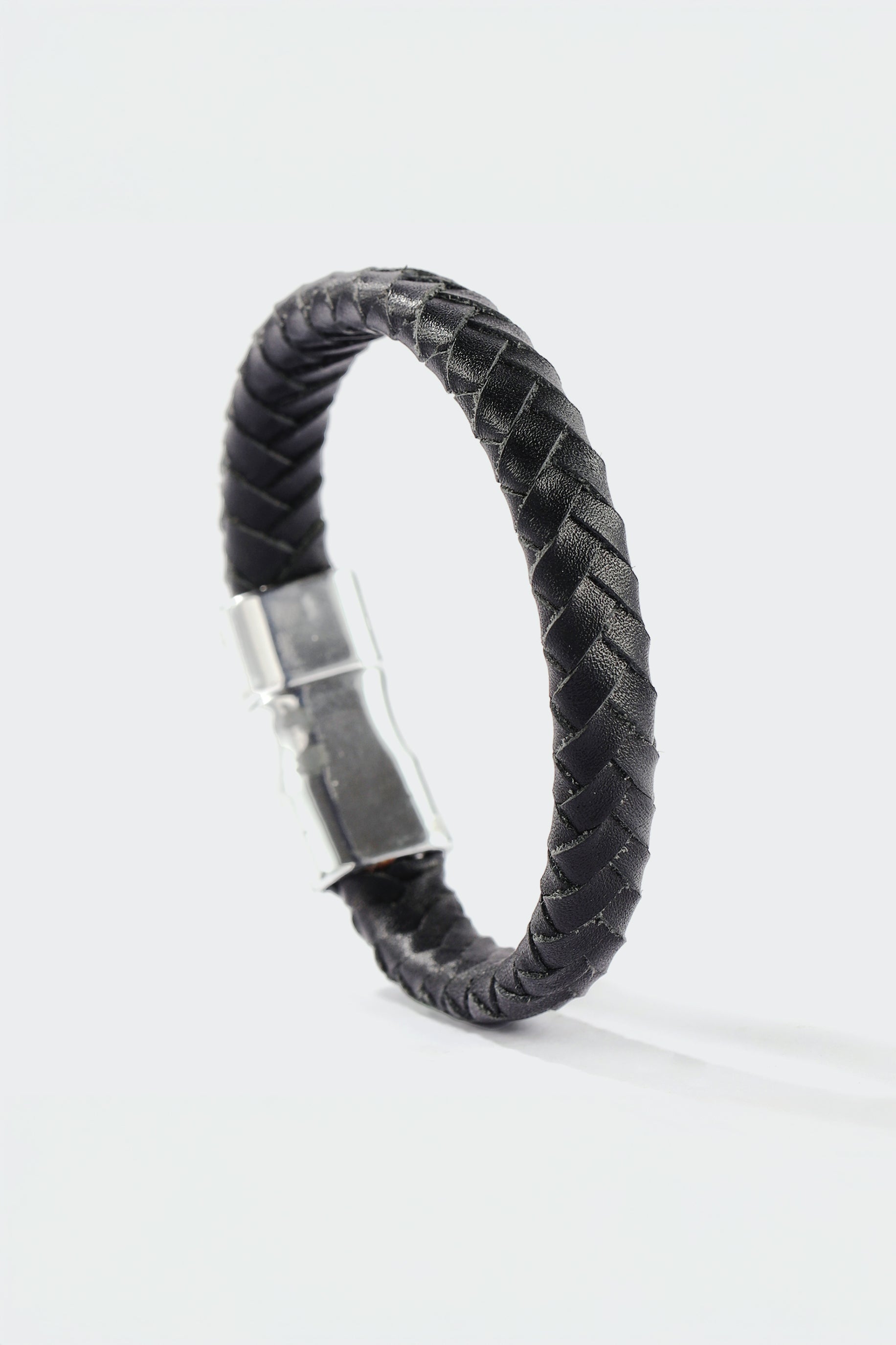 Black Braided Leather Bracelet