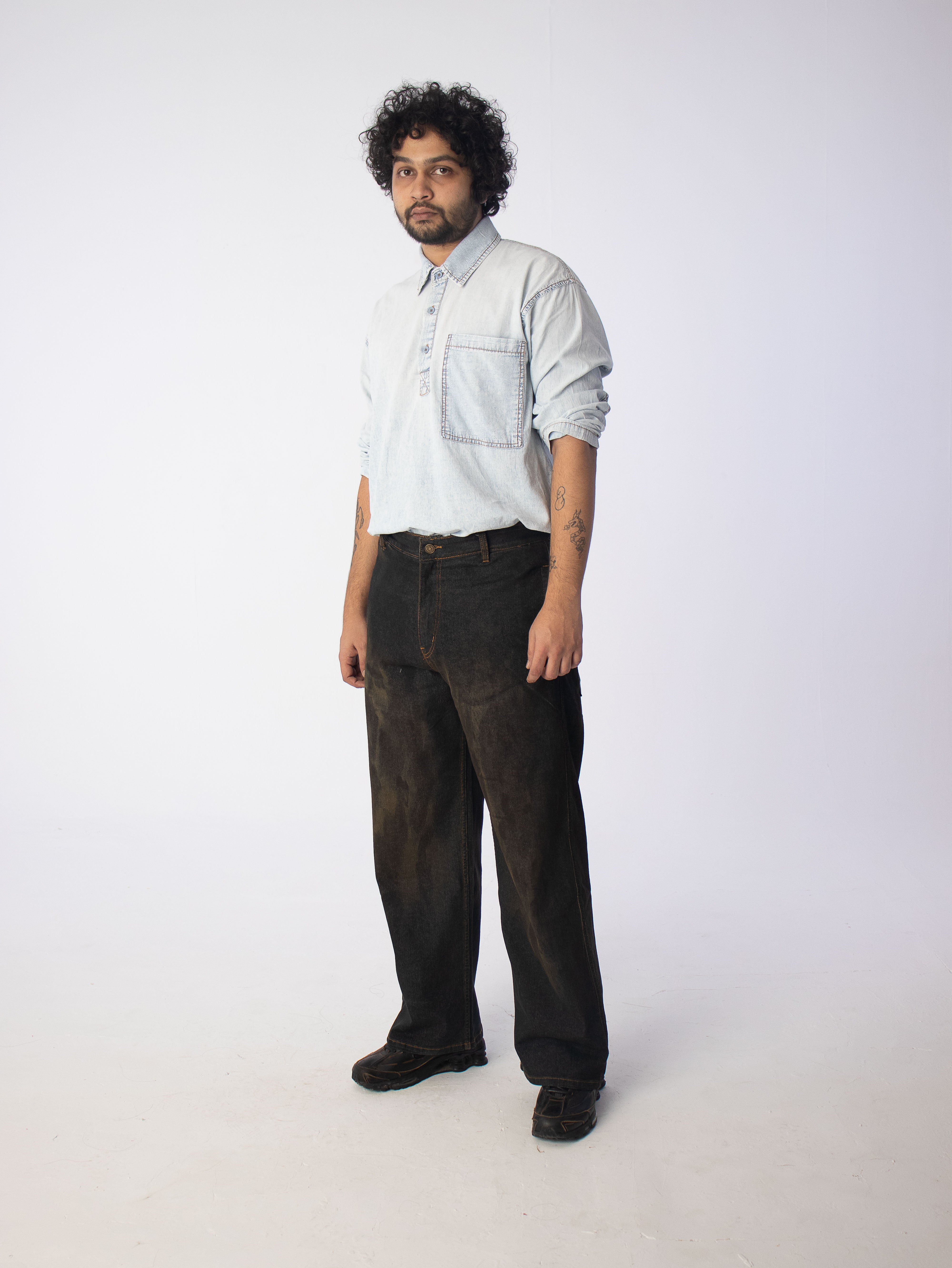 Airoweft Outline Jeans: Brown Paint