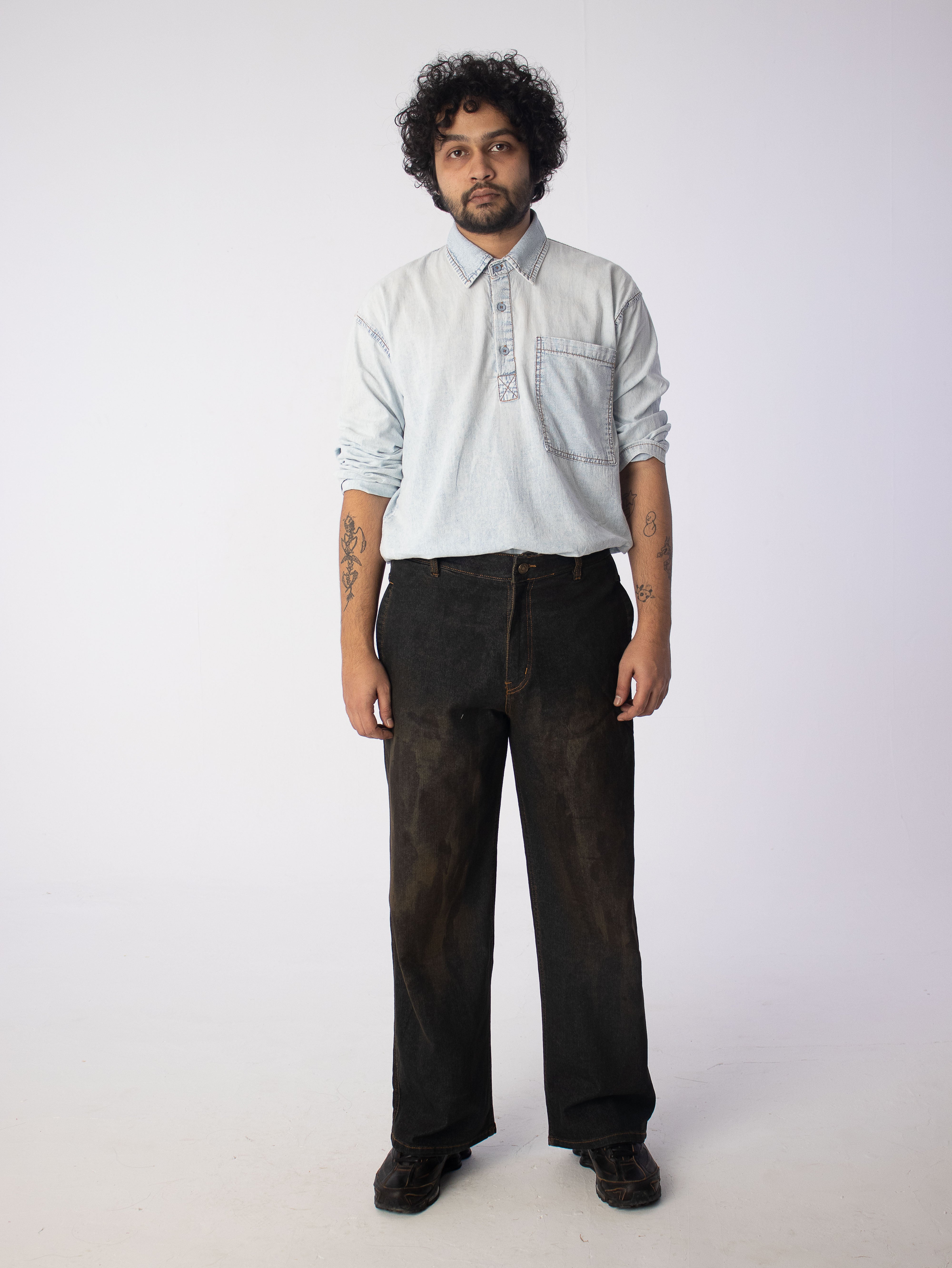 Zero Ounce Denim Kurta: Ice